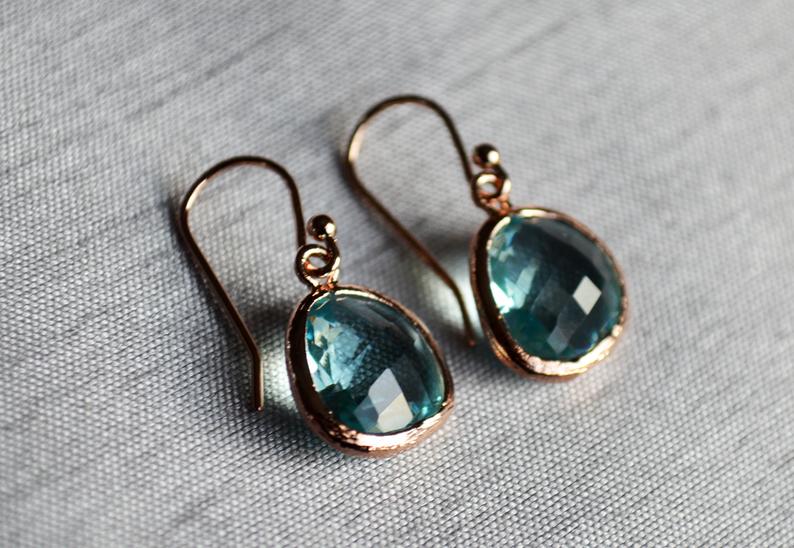 Aquamarine Earrings, March Birthstone Gift, March Birthstone earrings, Aquamarine Jewelry Set
