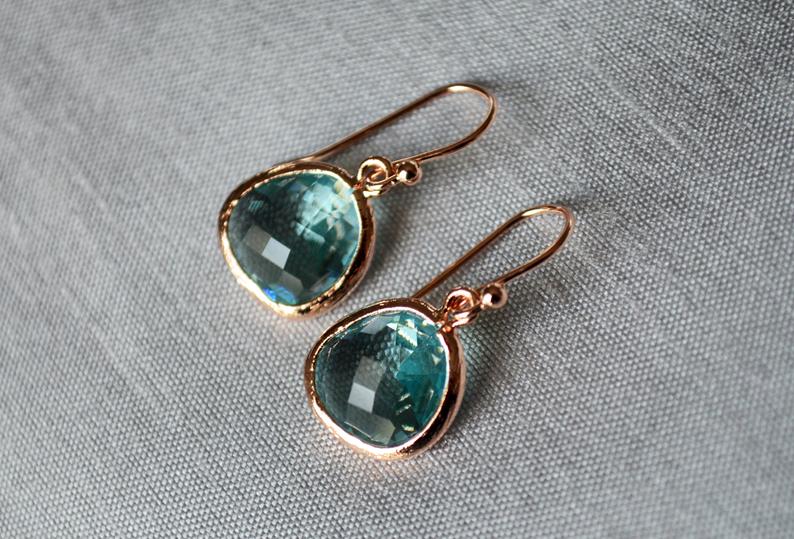 Aquamarine Earrings, March Birthstone Gift, March Birthstone earrings, Aquamarine Jewelry Set