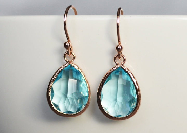 Aquamarine earrings, March Birthstone Gift, March Birthstone earrings, Bridesmaid earrings, March Birthday Gift for Her, Tear Drop Earrings