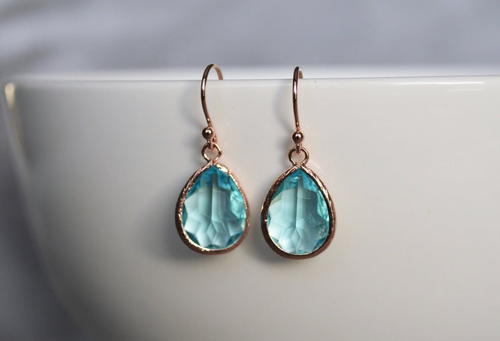 Aquamarine earrings, March Birthstone Gift, March Birthstone earrings, Bridesmaid earrings, March Birthday Gift for Her, Tear Drop Earrings