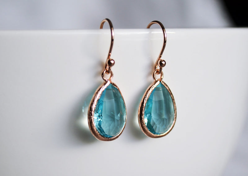 Aquamarine earrings, March Birthstone Gift, March Birthstone earrings, Bridesmaid earrings, March Birthday Gift for Her, Tear Drop Earrings