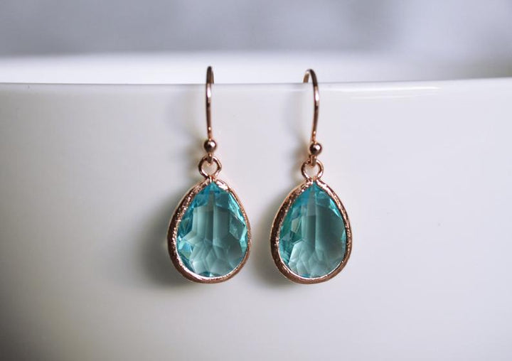 Aquamarine earrings, March Birthstone Gift, March Birthstone earrings, Bridesmaid earrings, March Birthday Gift for Her, Tear Drop Earrings