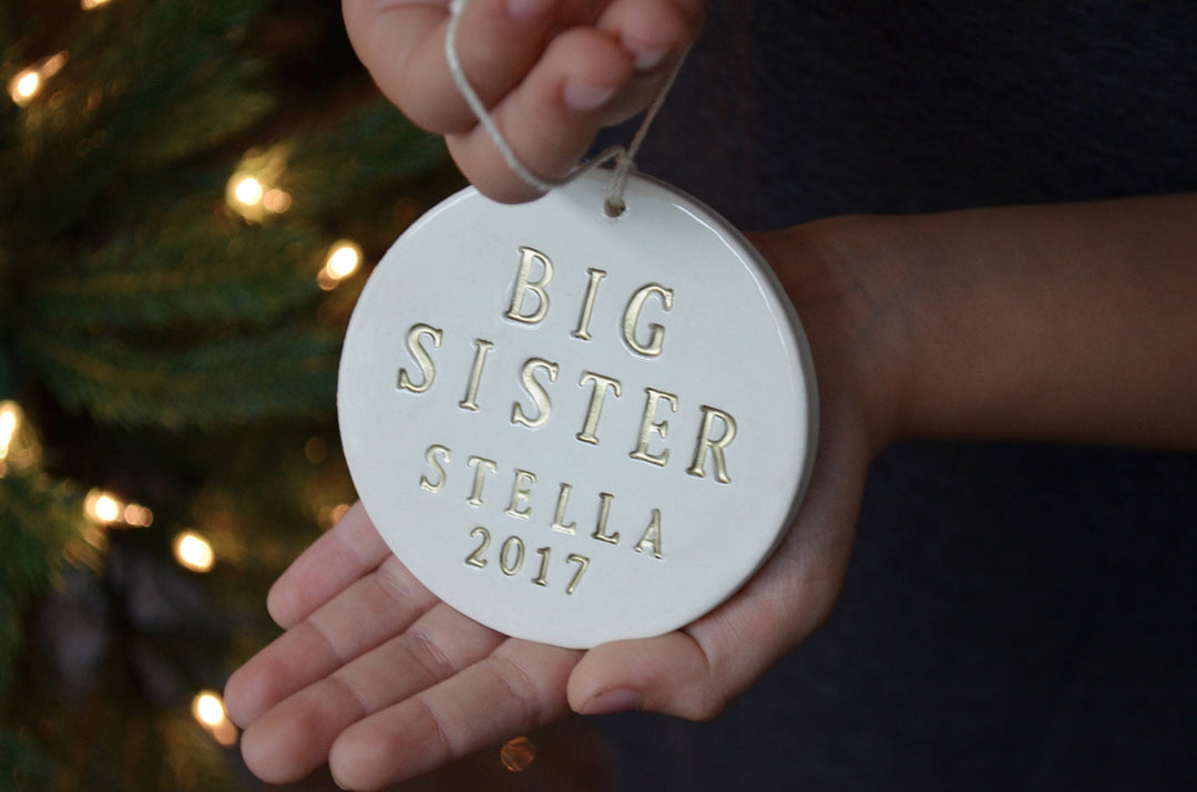 Big Sister Ornament or Big Brother Ornament, Pregnancy Announcement Ornament, Baby Ornament