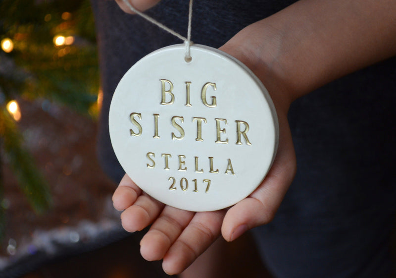 Big Sister Ornament or Big Brother Ornament, 2023 Pregnancy Announcement Ornament, Baby Ornament
