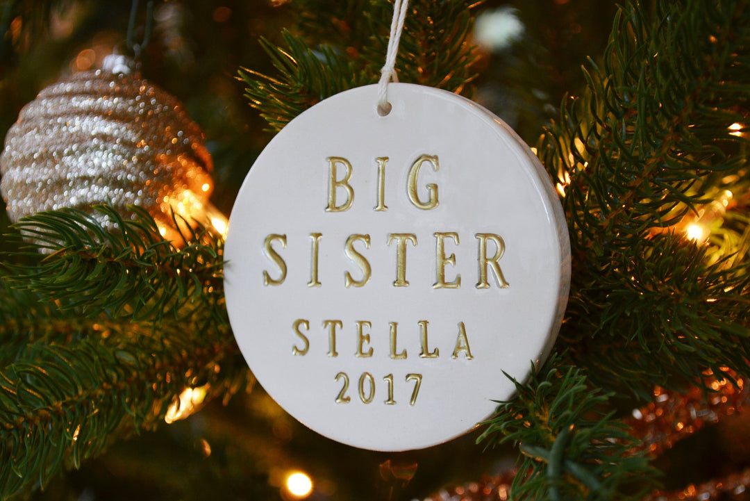 Big Sister Ornament or Big Brother Ornament, Pregnancy Announcement Ornament, Baby Ornament