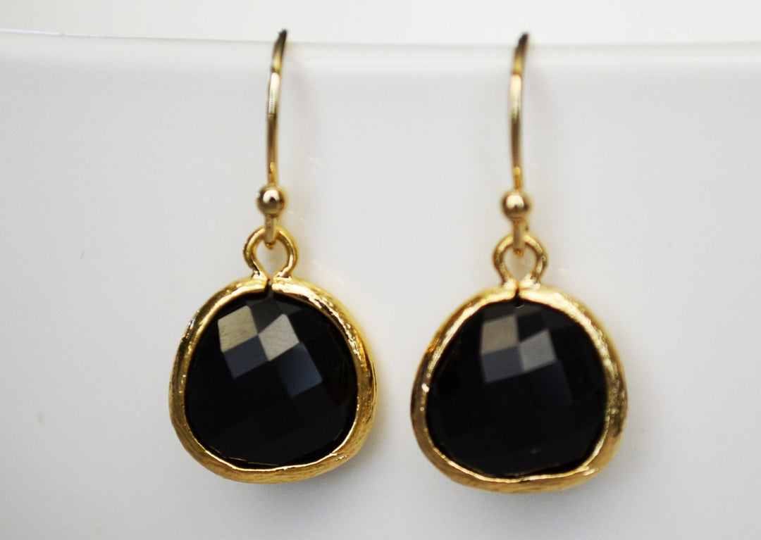 Black Onyx Earrings, Gift for Her, Wife Gift, Onyx Jewelry Set, Black Onyx Jewelry