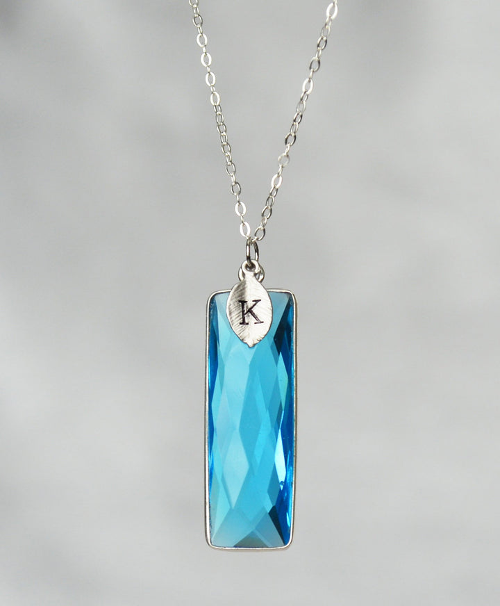 Blue Topaz Necklace, December Birthstone Necklace, Sterling Silver or 18K Gold, Personalized Necklace, Bridesmaid Gift, Mom Necklace