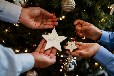Family of 3 Customized Star Christmas Ornaments