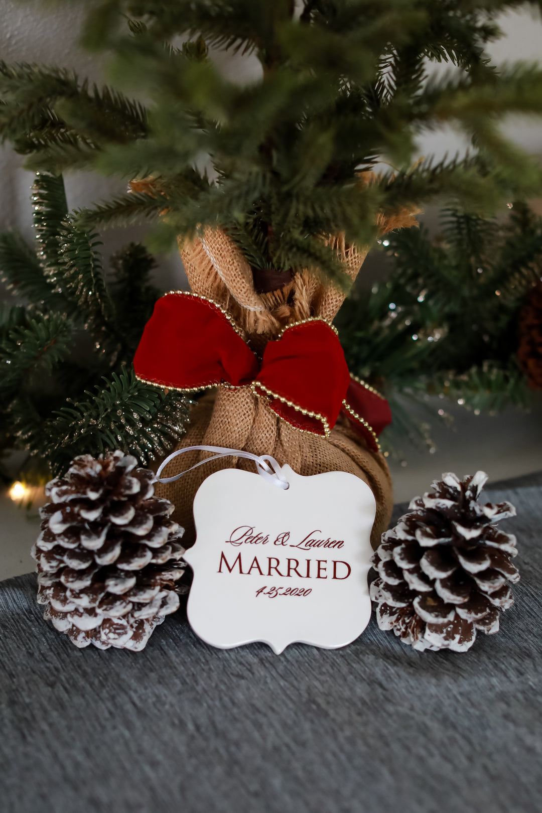 Just Married Ornament, Our First Christmas, Wedding Ornament, Newlywed Ornament - Christmas Gift