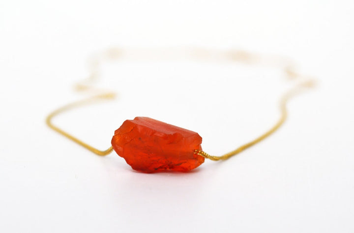 Carnelian Necklace, Raw Carnelian Stone Layering Necklace, Boho Necklace, Healing Crystal Necklace, Birthday Gift
