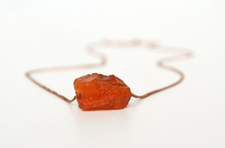 Carnelian Necklace, Raw Carnelian Stone Layering Necklace, Boho Necklace, Healing Crystal Necklace, Birthday Gift