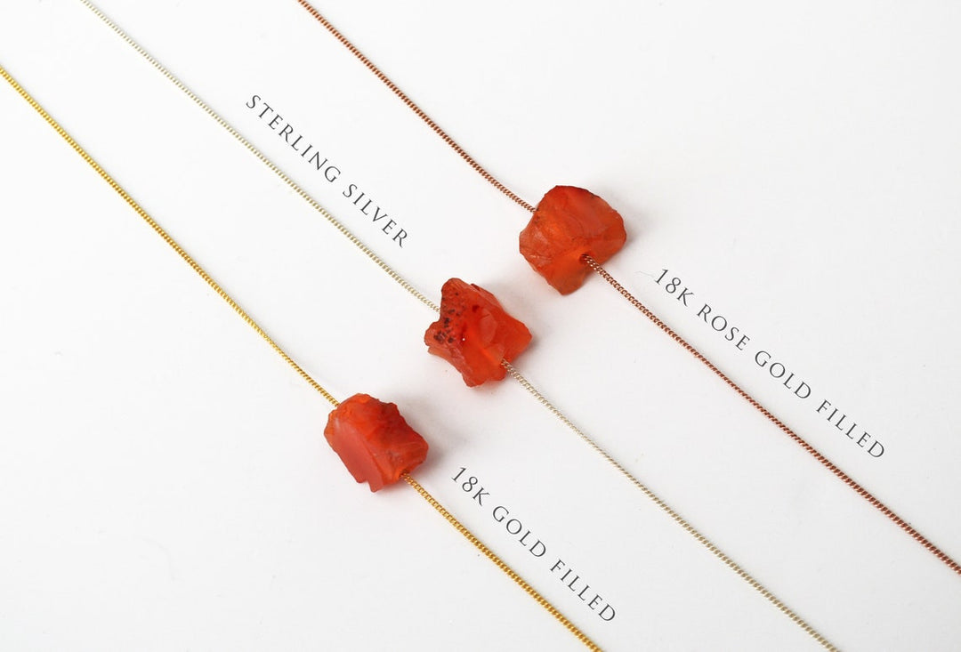 Carnelian Necklace, Raw Carnelian Stone Layering Necklace, Boho Necklace, Healing Crystal Necklace, Birthday Gift