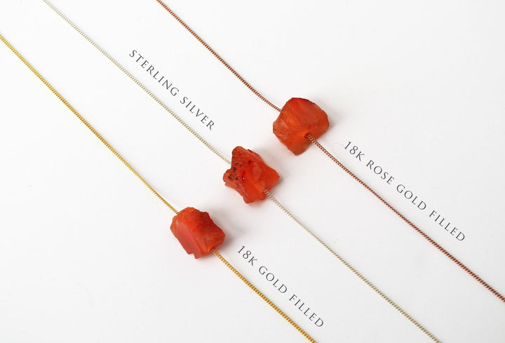 Carnelian Necklace, Raw Carnelian Stone Layering Necklace, Boho Necklace, Healing Crystal Necklace, Birthday Gift