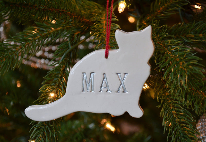 Cat Christmas Ornament, Personalized Cat Ornament, Custom Cat Ornament with Name