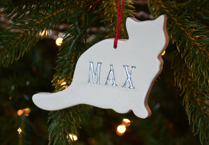 Cat Christmas Ornament, Personalized Cat Ornament, Custom Cat Ornament with Name