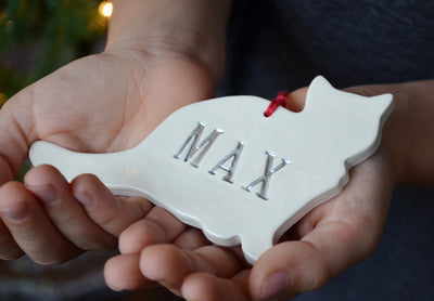 Cat Christmas Ornament, Personalized Cat Ornament, Custom Cat Ornament with Name