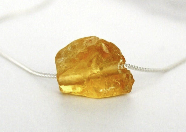Citrine Necklace, November Birthstone Necklace, Raw Crystal Necklace, Raw Stone Layering Necklace, Boho Necklace, Healing Crystals
