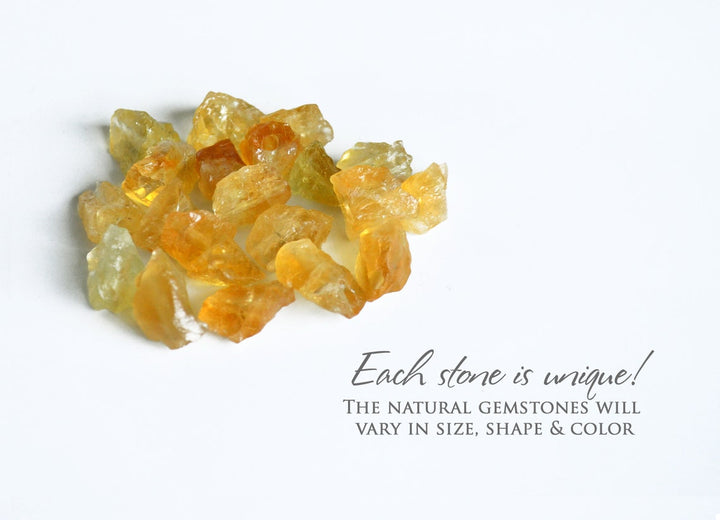 Citrine Necklace, November Birthstone Necklace, Raw Crystal Necklace, Raw Stone Layering Necklace, Boho Necklace, Healing Crystals