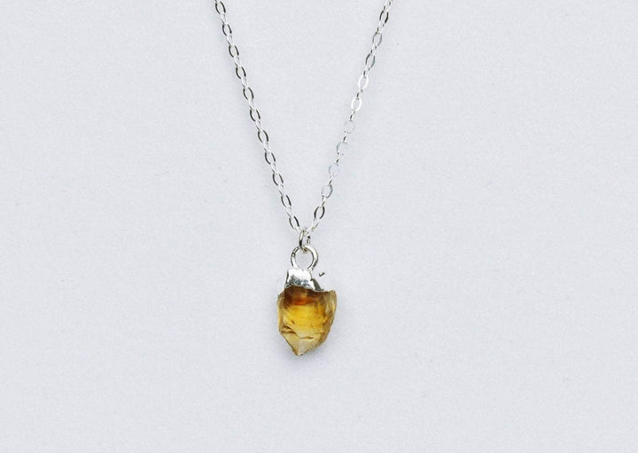 Citrine Raw Birthstone Necklace, November Birthstone Necklace, Bridesmaid Gift, Layering Necklace. Healing Crystal Necklace