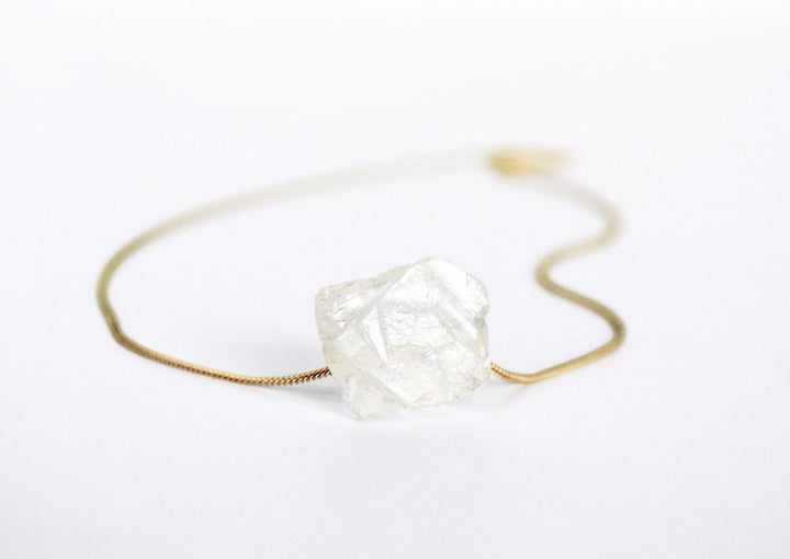 Clear Quartz Necklace, Raw Clear Quartz Stone Layering Necklace, Boho Necklace, Healing Crystal Necklace, Birthday Gift