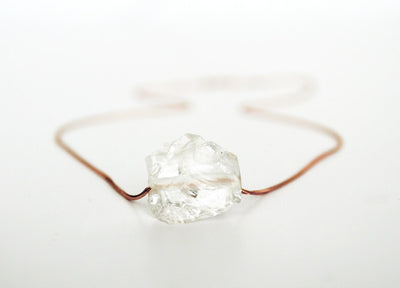 Clear Quartz Necklace, Raw Clear Quartz Stone Layering Necklace, Boho Necklace, Healing Crystal Necklace, Birthday Gift
