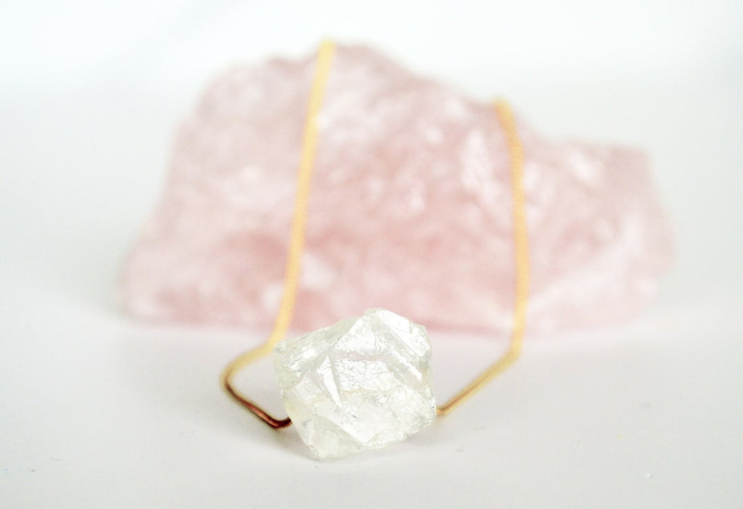 Clear Quartz Necklace, Raw Clear Quartz Stone Layering Necklace, Boho Necklace, Healing Crystal Necklace, Birthday Gift