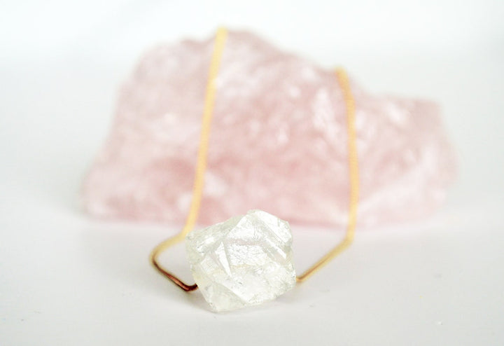 Clear Quartz Necklace, Raw Clear Quartz Stone Layering Necklace, Boho Necklace, Healing Crystal Necklace, Birthday Gift