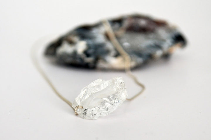 Clear Quartz Necklace, Raw Clear Quartz Stone Layering Necklace, Boho Necklace, Healing Crystal Necklace, Birthday Gift