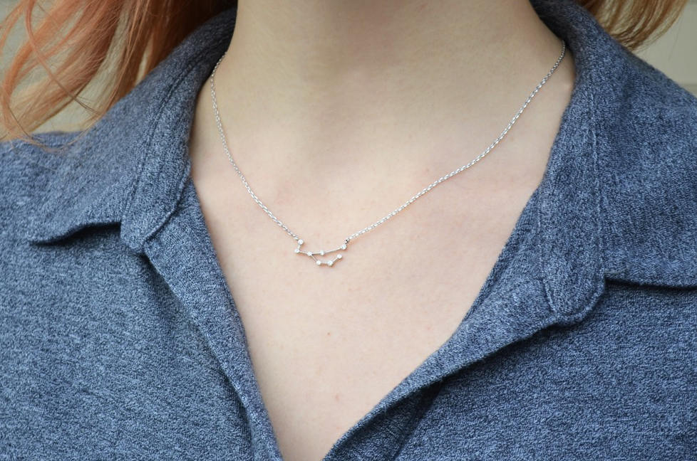 Silver Constellation Necklace, Zodiac Jewelry, Zodiac Necklace, Astrology Necklace