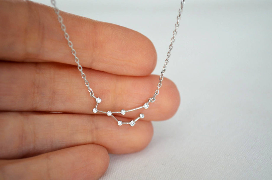 Silver Constellation Necklace, Zodiac Jewelry, Zodiac Necklace, Astrology Necklace