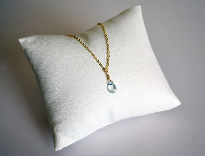 Dainty Genuine Aquamarine Necklace, March Birthstone Necklace, Semi Precious Aquamarine, March Birthday Gift, Gift for Her, Bridesmaid Gift