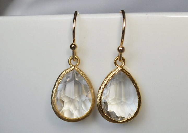 Diamond earrings, April Birthstone Gift, April Birthstone earrings, Bridesmaid earrings, April Birthday Gift for Her, Tear Drop Earrings