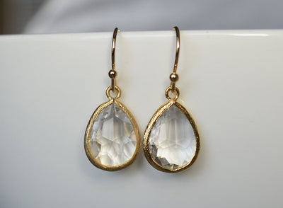Diamond earrings, April Birthstone Gift, April Birthstone earrings, Bridesmaid earrings, April Birthday Gift for Her, Tear Drop Earrings