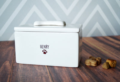 Dog Treat Jar, Dog Treat Container, Personalized Dog Jar, Pet Gift, Dog Gift, Puppy Gift, Dog Lover Gift - Rectangular Dog Treat Box