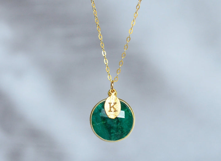 Emerald Earrings, May Birthstone Earrings, May Birthday Gift,  Round Birthstone, Sterling Silver or 14K Gold Fill, Wife Gift, Bridesmaid Gift