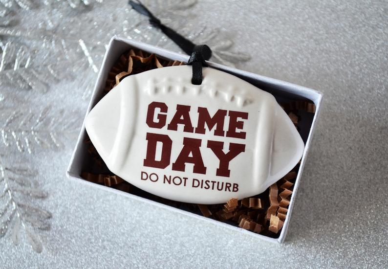 Football Ornament, Game Day Do Not Disturb, Football Lover Gift For Husband, Sports Ornament