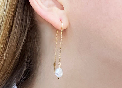 Fresh Water Pearl earrings, June Birthstone Gift, June Birthstone earrings, Bridesmaid earrings, Pearl Tear Drop Earrings