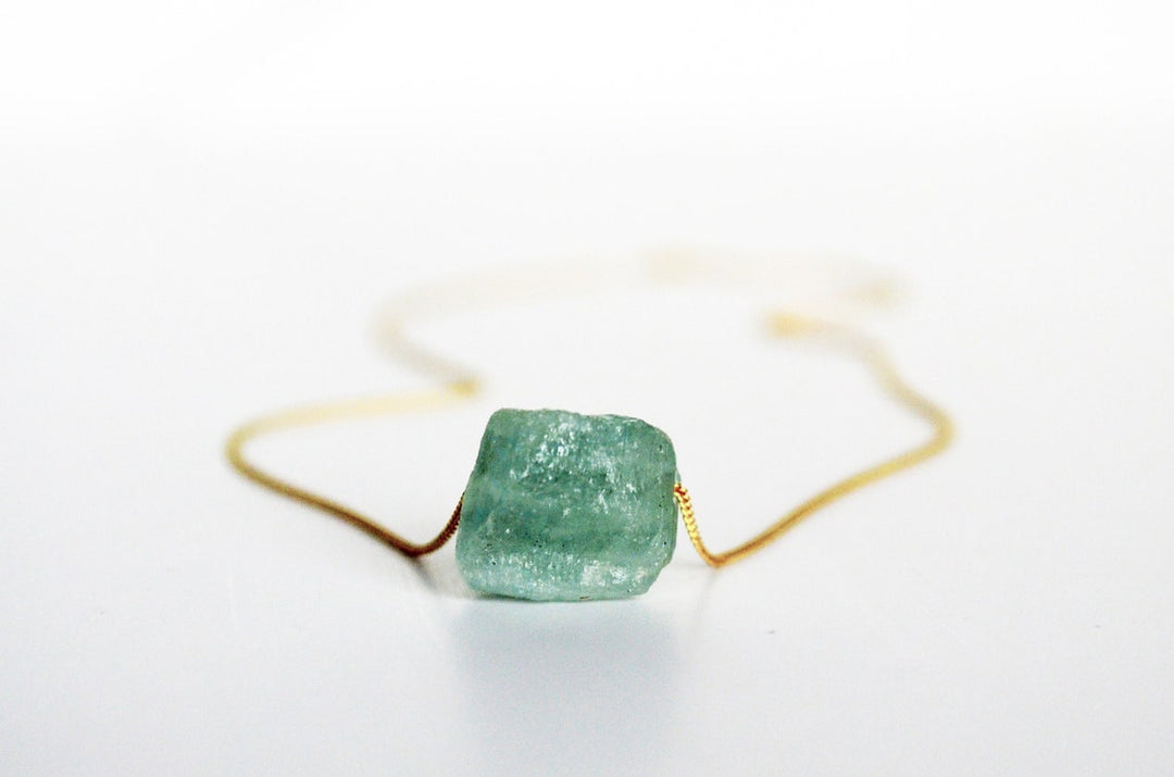 Frosted Aquamarine Necklace, Natural Aquamarine Layering Necklace, Boho Necklace, Healing Crystal Necklace, Birthday Gift