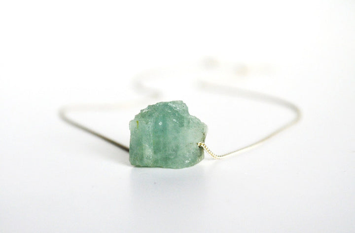 Frosted Aquamarine Necklace, Natural Aquamarine Layering Necklace, Boho Necklace, Healing Crystal Necklace, Birthday Gift