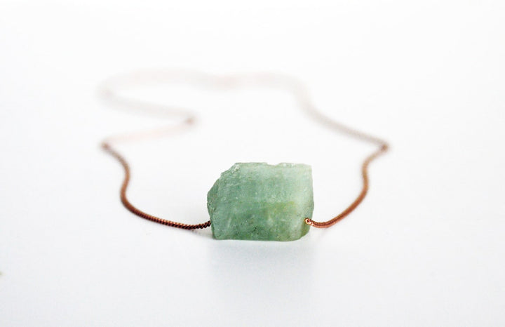 Frosted Aquamarine Necklace, Natural Aquamarine Layering Necklace, Boho Necklace, Healing Crystal Necklace, Birthday Gift