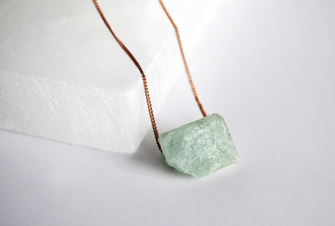 Frosted Aquamarine Necklace, Natural Aquamarine Layering Necklace, Boho Necklace, Healing Crystal Necklace, Birthday Gift