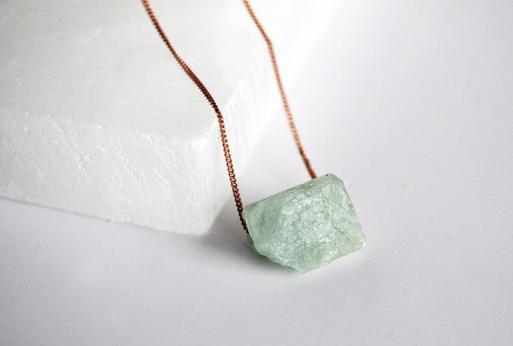 Frosted Aquamarine Necklace, Natural Aquamarine Layering Necklace, Boho Necklace, Healing Crystal Necklace, Birthday Gift
