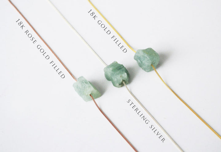 Frosted Aquamarine Necklace, Natural Aquamarine Layering Necklace, Boho Necklace, Healing Crystal Necklace, Birthday Gift