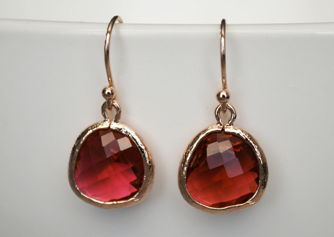 Garnet Earrings, January Birthstone Gift, January Birthstone earrings, Bridesmaid earrings, January Birthday Gift for Her, Garnet Jewelry