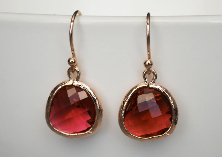Garnet Earrings, January Birthstone Gift, January Birthstone earrings, Bridesmaid earrings, January Birthday Gift for Her, Garnet Jewelry