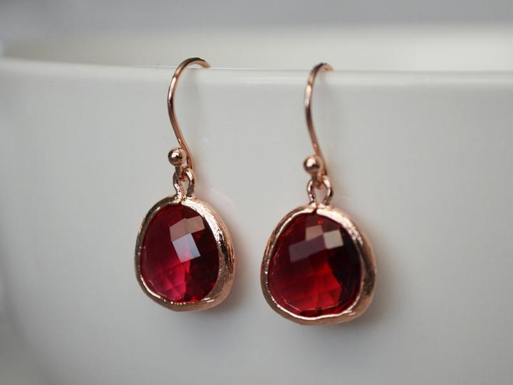 Garnet Earrings, January Birthstone Gift, January Birthstone earrings, Bridesmaid earrings, January Birthday Gift for Her, Garnet Jewelry