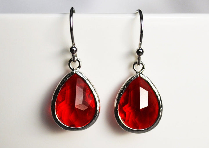 Garnet earrings, January Birthstone Gift, January Birthstone earrings, Bridesmaid earrings, Birthday Gift for Her, Garnet Tear Drop Earrings