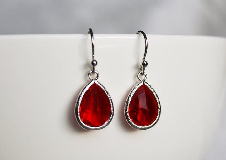 Garnet earrings, January Birthstone Gift, January Birthstone earrings, Bridesmaid earrings, Birthday Gift for Her, Garnet Tear Drop Earrings