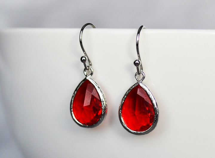 Garnet earrings, January Birthstone Gift, January Birthstone earrings, Bridesmaid earrings, Birthday Gift for Her, Garnet Tear Drop Earrings