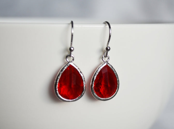 Garnet earrings, January Birthstone Gift, January Birthstone earrings, Bridesmaid earrings, Birthday Gift for Her, Garnet Tear Drop Earrings